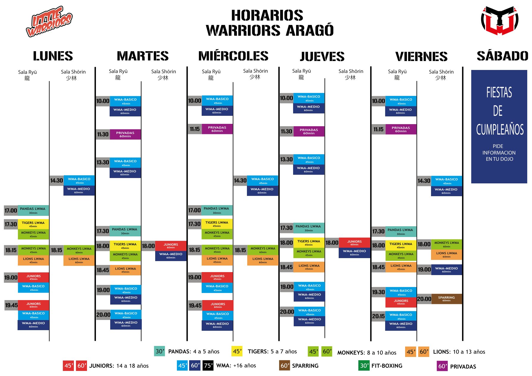 Horario completo Warriors Aragó